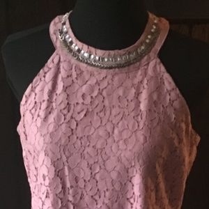 Candie's Lilac Lace Halter Shift Dress